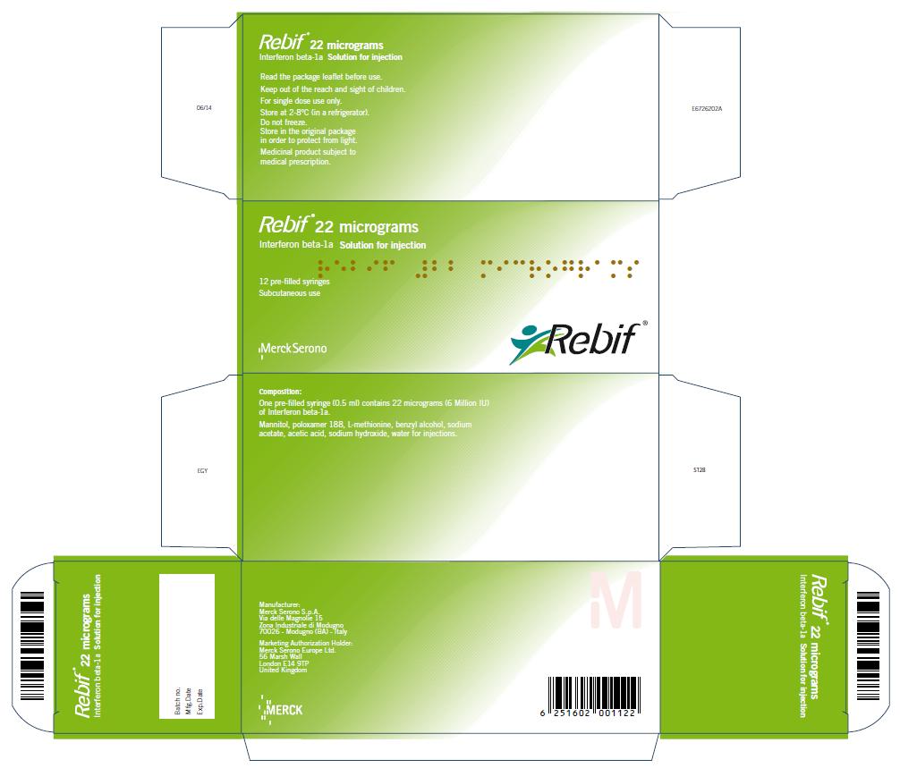 Rebif 22µg Syringes